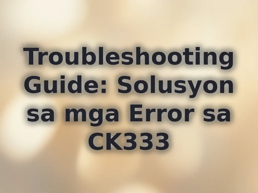 Technical troubleshooting guide